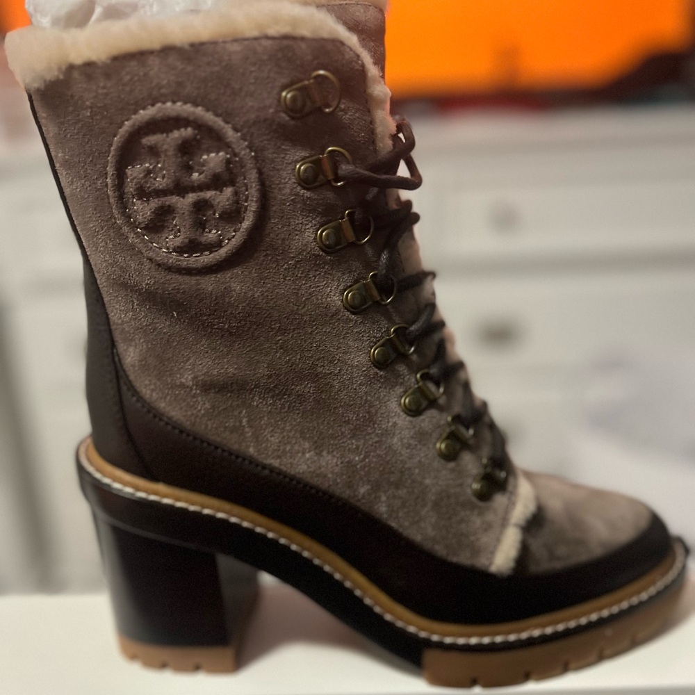 Tory Burch Women's Lace-Up Brown Boots